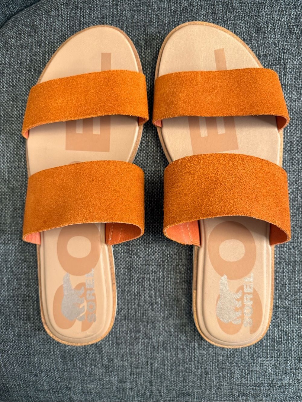Sorel Roaming Slide Sandals Burnt Orange Suede Size 10